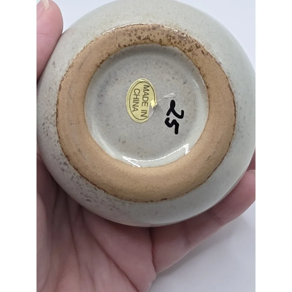 Glazed Stoneware Santa Clause Pot with Removable Hat